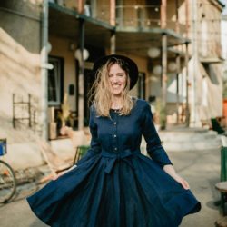 Romantic Bridesmaids Linen Havana Dress