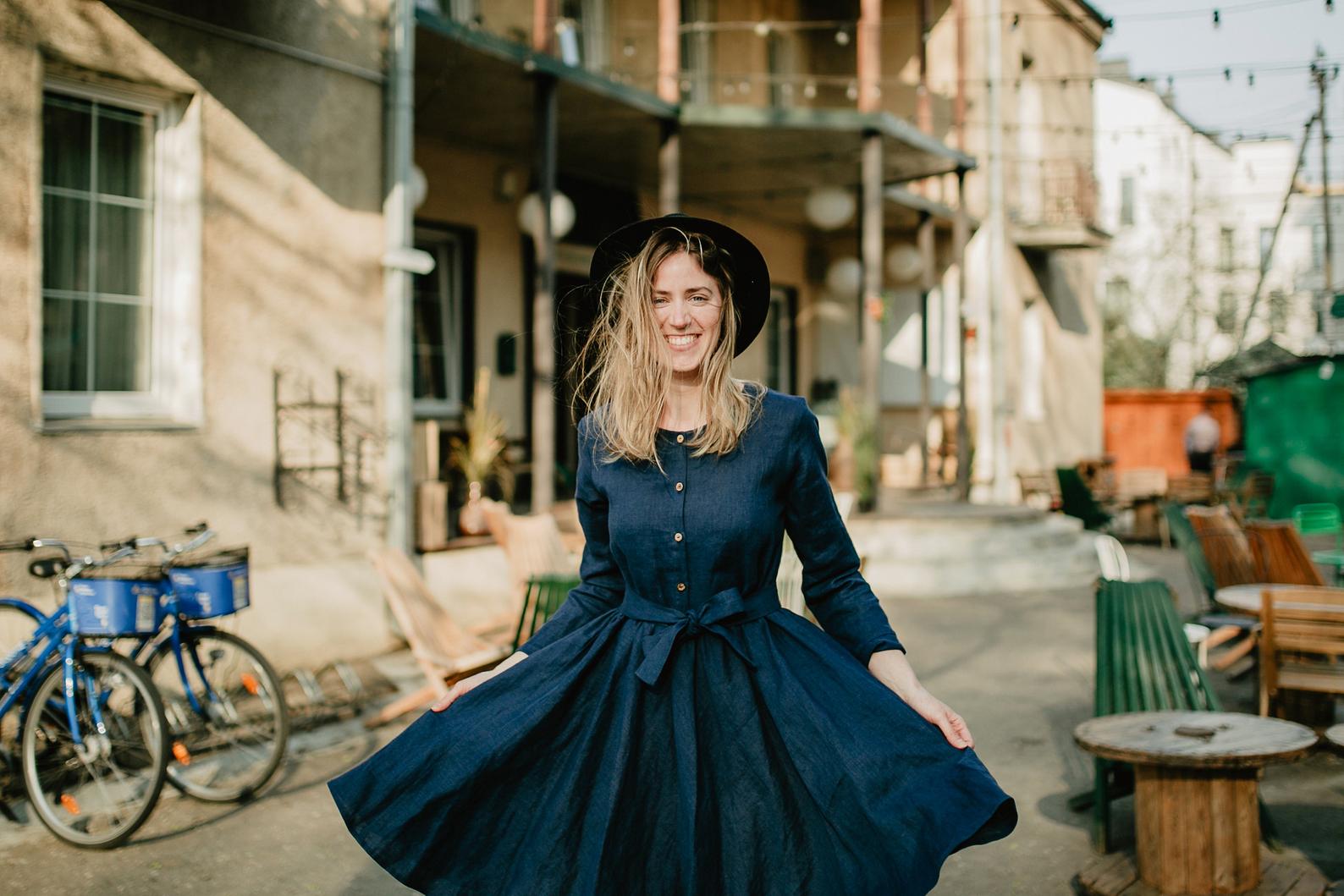 Romantic Bridesmaids Linen Havana Dress